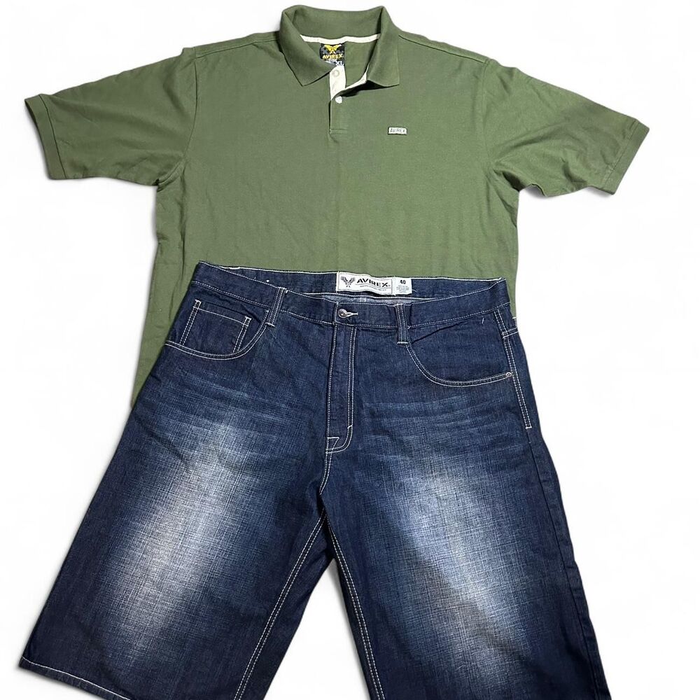 Avirex Men's‎ Blue and Green Shorts